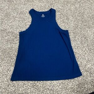 Free People FP Movement Racerback Ribbed Tank Top Large Blue High Neck